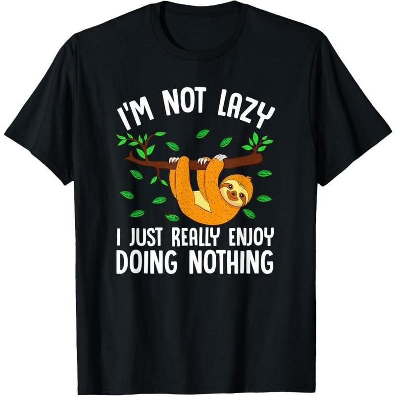 Lazy Sloth On A Tree Doing Nothing T-Shirt Made in USA Hoodie, Sweatshirt | GrindPrints.com