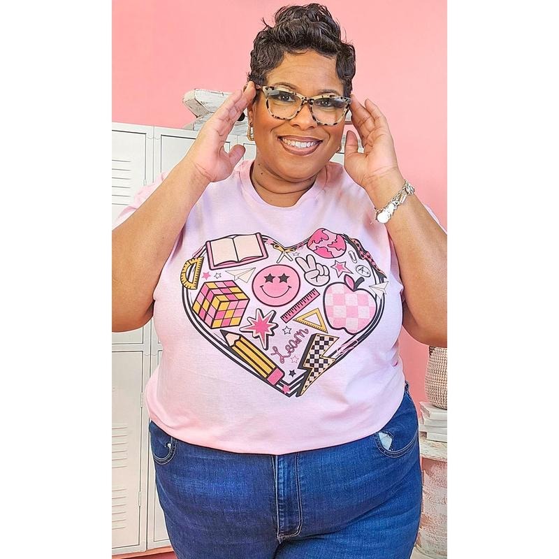 Learn Heart Teacher Graphic Shirt Hoodie, Sweatshirt | GrindPrints.com