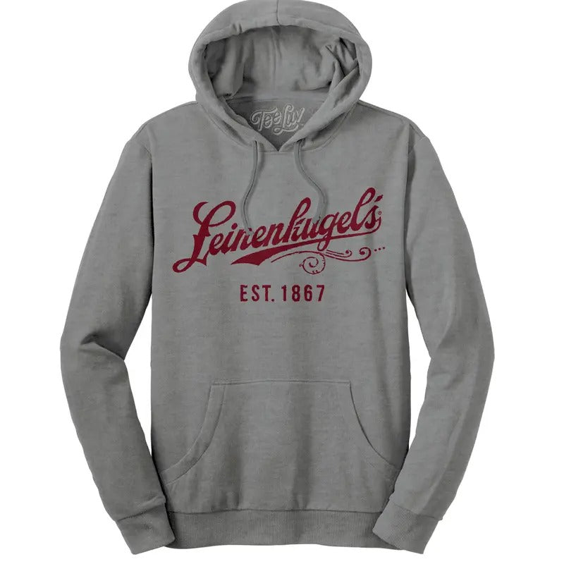 Leinenkugel's Beer Logo Pullover Hooded Sweatshirt - Gray T-Shirts, Hoodie | GrindPrints.com