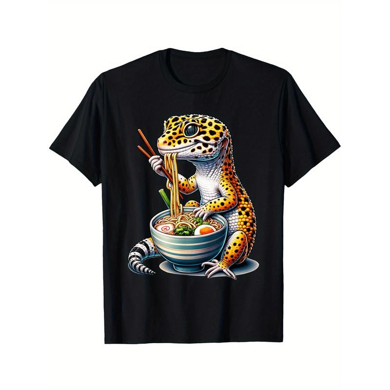 Leopard Gecko Ramen Eating Noodles Bowl Yummy Gecko T-Shirt made in usa Hoodie, Sweatshirt | GrindPrints.com