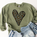 Leopard Heart Sweatshirts Red Heart Pullover Green Leopard  Sweater St. Patricks Day Sweatshirt Valentines Heart...