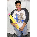 Leopard Letter Mascot Raglan T-Shirts, Hoodie, Sweatshirt | GrindPrints.com