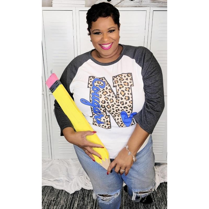 Leopard Letter Mascot Raglan T-Shirts, Hoodie, Sweatshirt | GrindPrints.com
