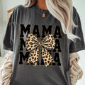 Leopard Print Mama Coquette T-shirt, Cheetah Bow Mom Life Tee, Trendy Mama Comfort Colors T-Shirt , Wild Mama Animal...