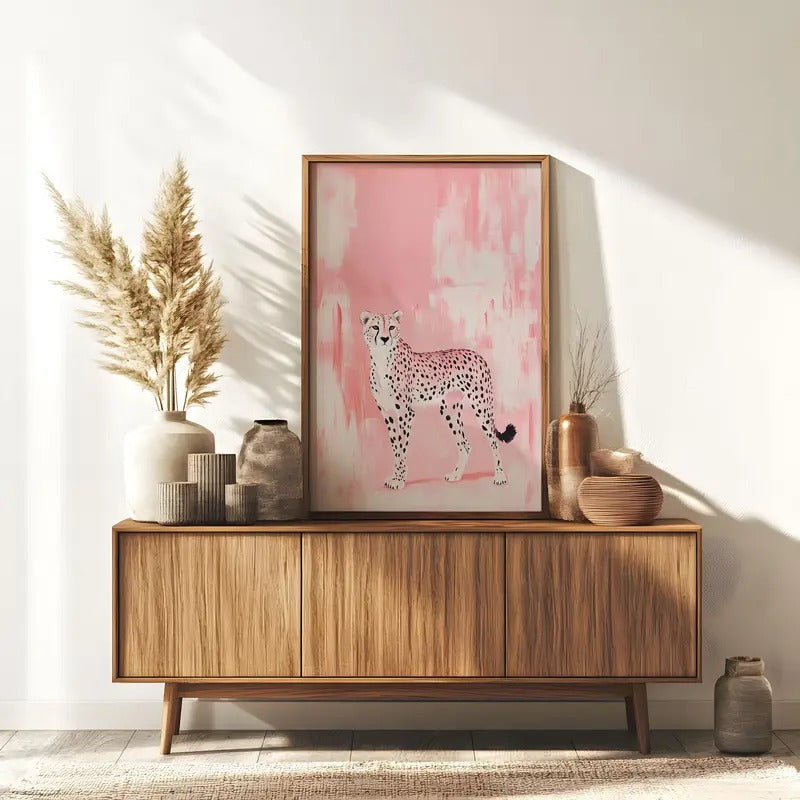 Leopard Print Poster, Contemporary Art for Maximalist Home, Pink Modern Art, Pink Leopard Art Print T-Shirts, Hoodie,...