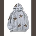 Leopard Print Six Point Star Streetwear Hoodie, Women's Spring and Summer Sweatshirt, Y2K Chetah Print Oversized Hoodies...