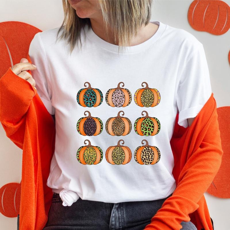 Leopard Pumpkin Shirt, Trendy Thanksgiving Hoodie, Fall Lover Sweater, Pumpkin Season Hoodie, Autumn Sweater Gift For...