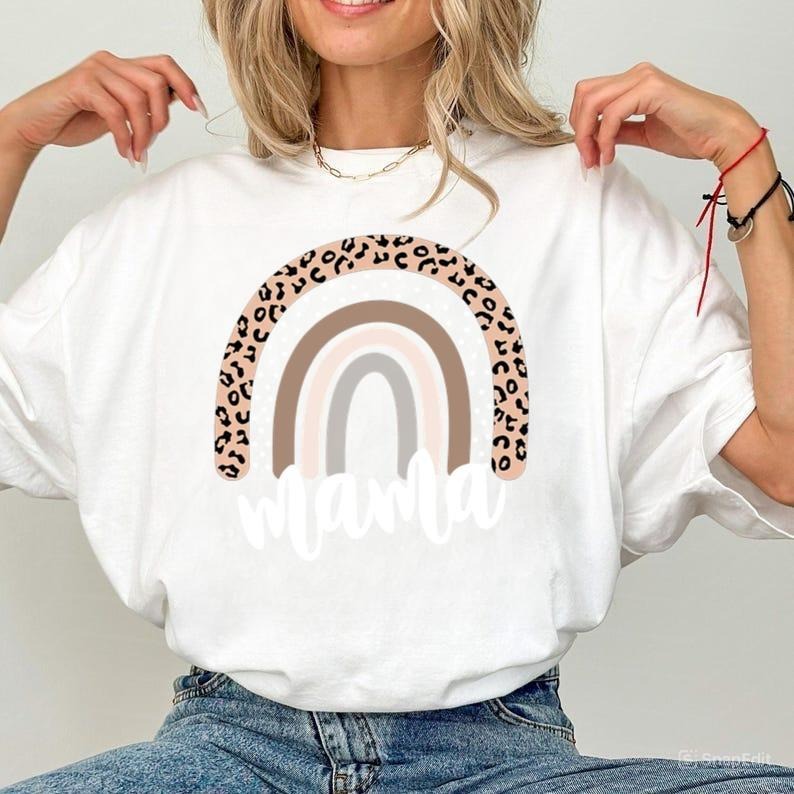 Leopard Rainbow Mama Shirt, Blessed Mama Shirt, Mom Shirt, Mother_s Day Gift, Hoodie, Sweatshirt | GrindPrints.com