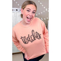 Leopard Script Teacher Graphic Sweatshirt T-Shirts, Hoodie | GrindPrints.com