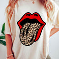 Leopard Tongue Preppy Girly Shirt, Vintage Leopard Pattern Shirt, Pink Mouth Leopard Mom