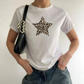 Leopard print star baby tee, animal print babytee, trendy y2k baby tee Fit Streetwear Hoodie, Sweatshirt | GrindPrints.com