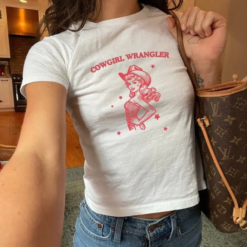 Lesbian Babytee Aesthetic,Gay Cowgirl Baby T, Gay Graphic Tee, Western Subtle Lesbian Gift, Sapphic Queer Fashion,WLW...