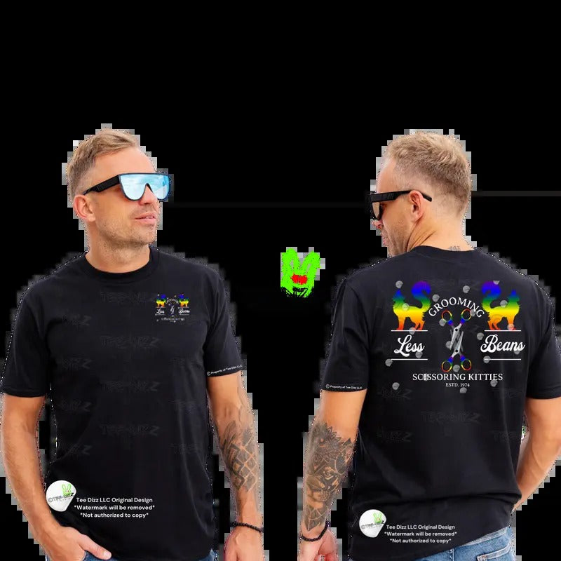 Less Beans Grooming- Scissoring Kitties - Men's funny T-Shirt - Humor Hoodie, Sweatshirt | GrindPrints.com