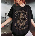 Less Working More Reading Shirt, Skeleton Reading T Shirt, Book Nerd Shirt, There Is No Such, Book Lover Gift For Women,...