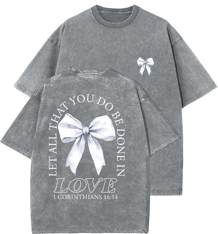 Let All That You Do Be Done In Love Unisex Washed T-Shirt, Christian Tshirts, Vintage 90s Graphic Tee, Gift Top...