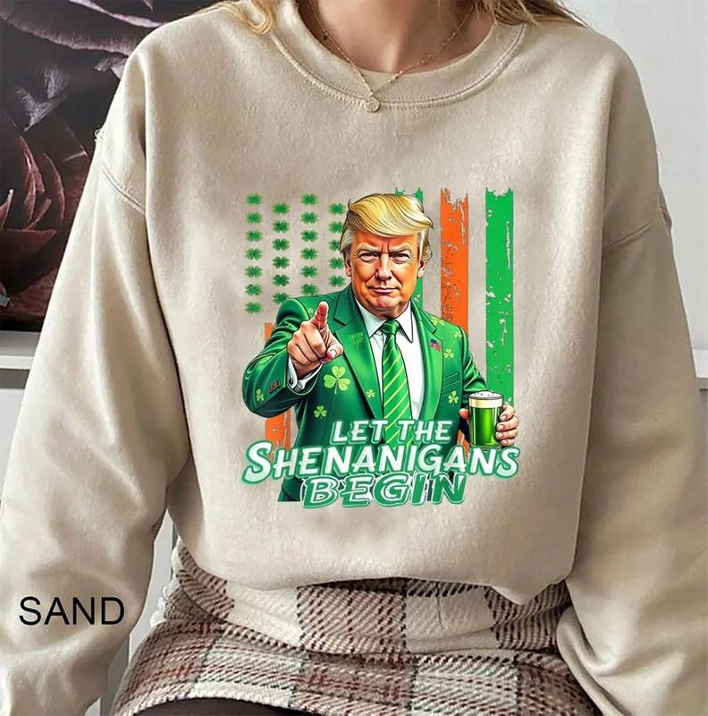 Let The Shenanigans Begin Trump St Patrick's Day Shirt Hoodie, Sweatshirt | GrindPrints.com