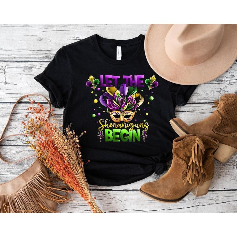 Let The Shenanigans Begin shirt, Mardi Gras shirt, Purple Green Gold mardi Gras ,Mardi Gras Celebration Shirt, Mardi Gras...