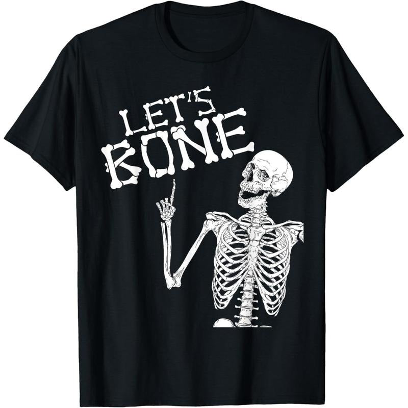 Let's Bone Skeleton Funny Halloween Costume Shirt For Adults T-Shirt made in usa Hoodie, Sweatshirt | GrindPrints.com