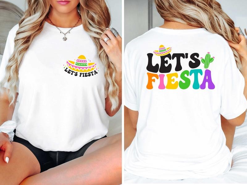 Let's Fiesta Comfort Colors Shirt, Cinco de Mayo Shirt, Mexican Fiesta T-shirt Collar Cotton Fabric Top Hoodie, Sweatshirt