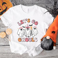 Let's Go Ghouls Halloween T-Shirt, Funny Halloween Gift Tee For Woman, Ghouls Shirt, Girls Retro Halloween Shirt, Spooky...