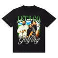 Let's Go Golfing T-Shirt! Cotton Casual Crew Neck Slim-fitting Plain Floral Striped Black Menswear Outfit   3000 BC...