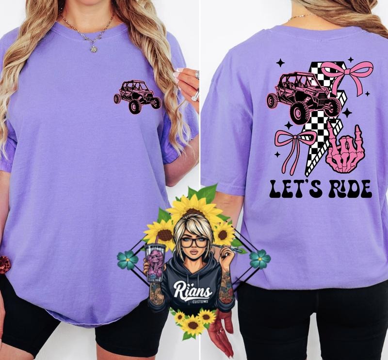 Let's Ride Atv Comfort Colors Unisex Sized Tshirt Hoodie, Sweatshirt | GrindPrints.com