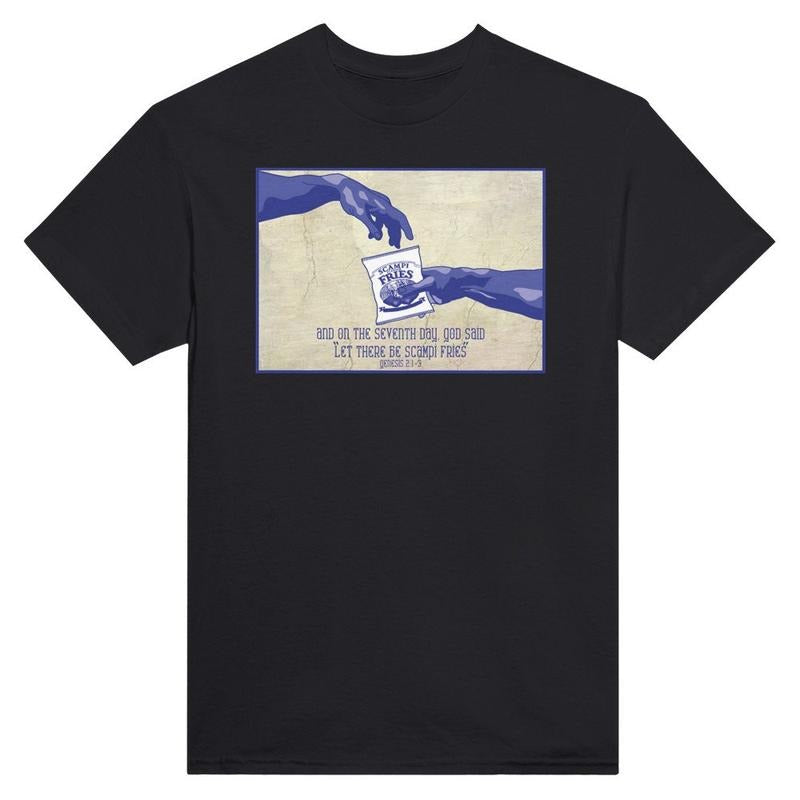 Let there be scampi fries - Heavyweight Unisex Crewneck T-shirt Best Price Hoodie, Sweatshirt | GrindPrints.com