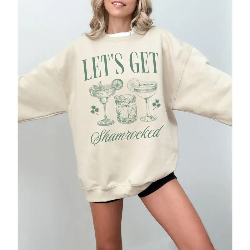 Lets Get Shamrocked St Patricks Day St Paddys Day Funny St Patricks Day Drinking Shirt St Pattys Pub Crawl T-Shirts, Hoodie, Sweatshirt