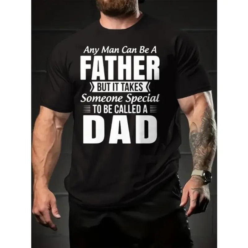 Letter FATHER DAD Graphic Print Mens Stylish Summer Short Sleeve Sports Crew Neck T-shirt - Ultra-Comfy, Trendy, and...