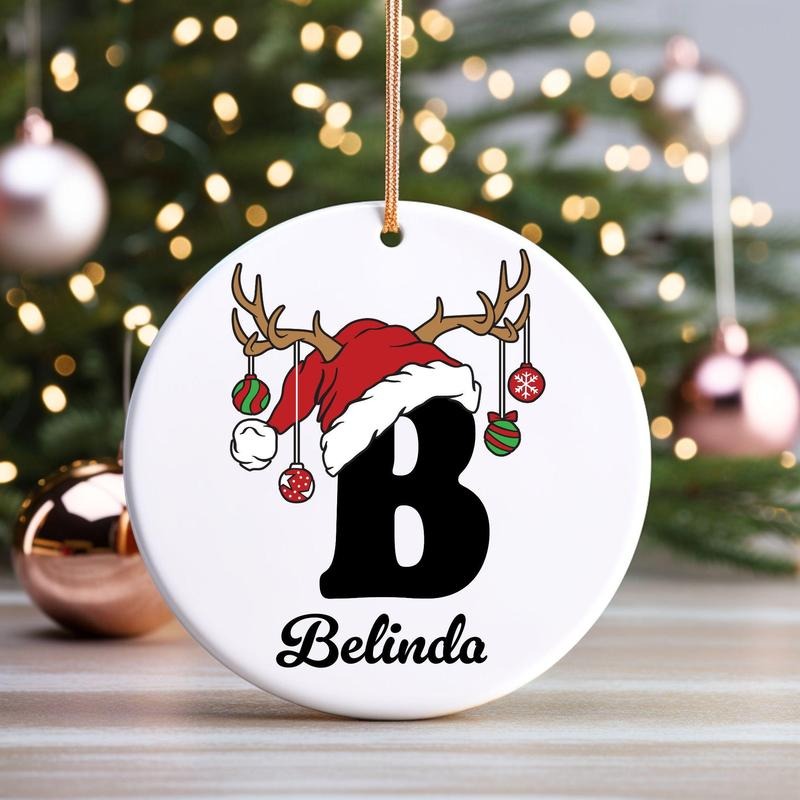 Letter Name Ornament, 2024 Family Ornament, Custom Initial Ornament, Personalized Ornament Name, Family Christmas...