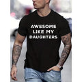 Letter Print T-shirt Men's Casual Street Style Summer And Autumn Slightly Elastic Round Neck T-shirt Made in USA Hoodie,...