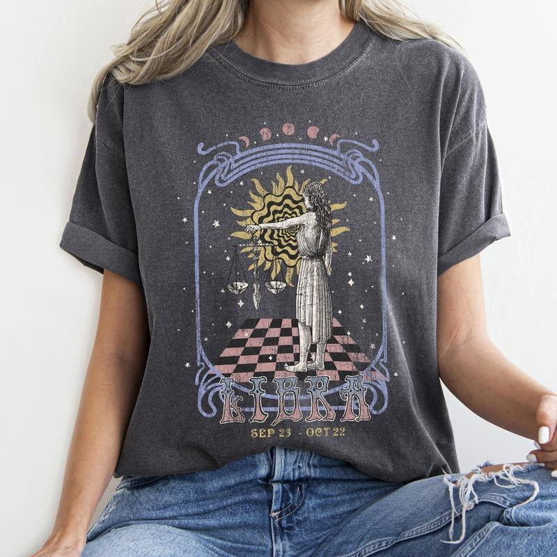 Libra Zodiac Comfort Colors Tees, Horoscope, Astrology Hoodie, Sweatshirt | GrindPrints.com