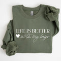 Life Is Better With My Boys, Mother's Day Sweatshirt T-Shirts, Hoodie | GrindPrints.com