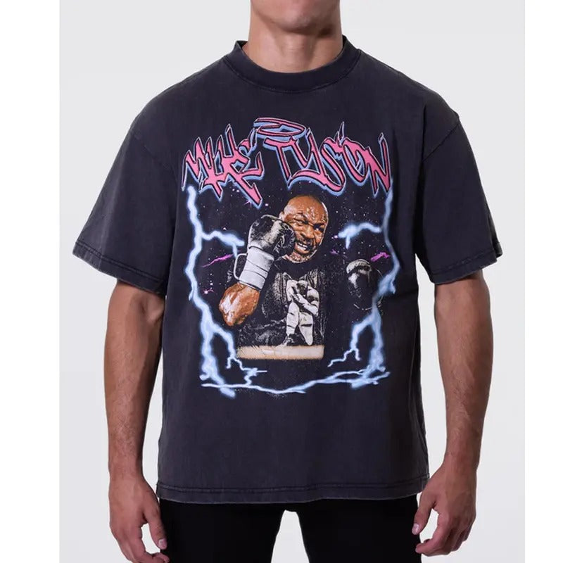 Lightning Strike Tyson Mike Graphic Tee Tops Underwear Crewneck Menswear T Shirt Hoodie, Sweatshirt | GrindPrints.com