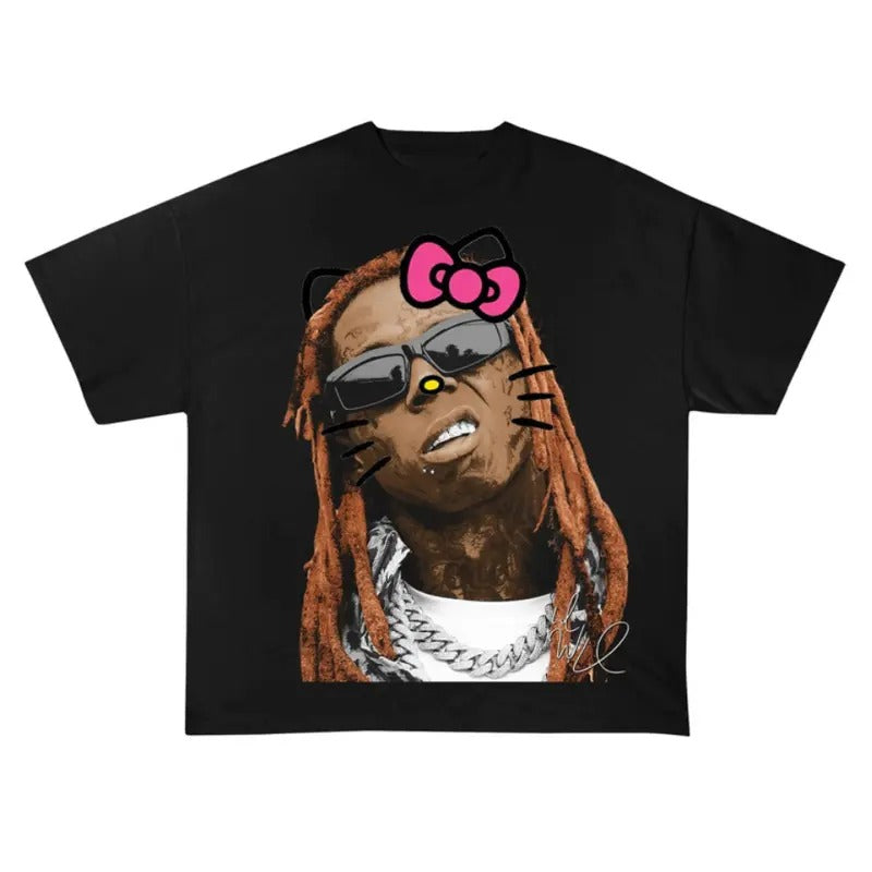 Lil Tunechi Kitty T Shirt Hip Hop Rap Tee Rapper Cute Gang Streetwear Hoodie, Sweatshirt | GrindPrints.com