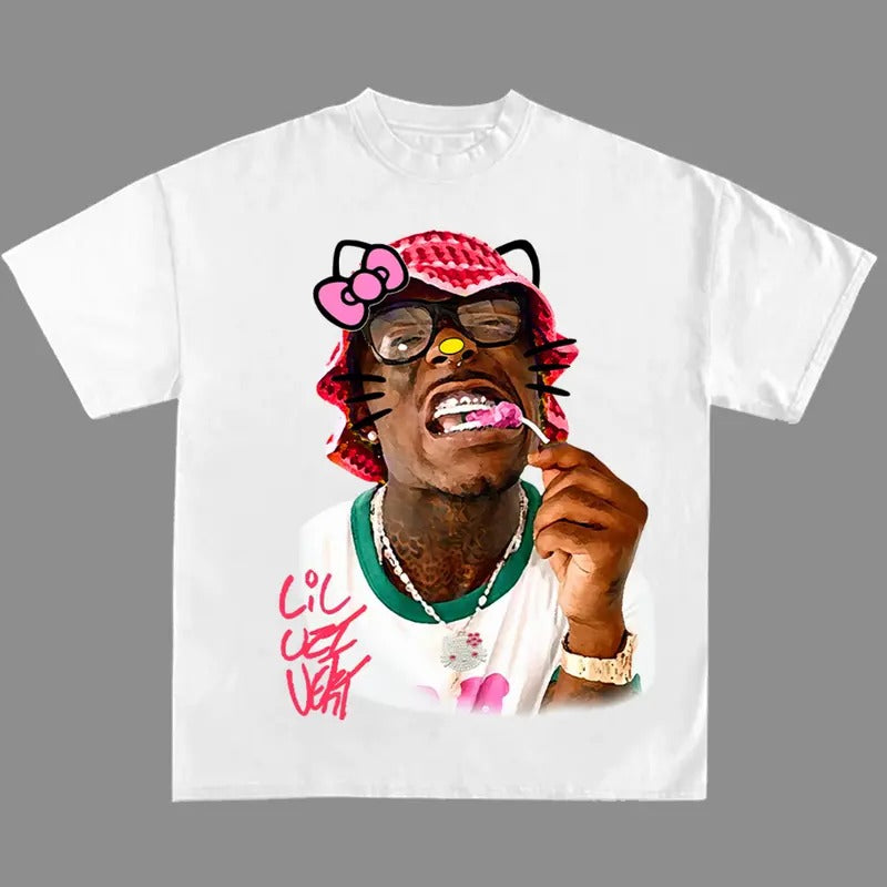 Lil Uziii Red Kitty Rap Tee Shirt Cute Y2k Shirt Top Womenswear Hoodie, Sweatshirt | GrindPrints.com