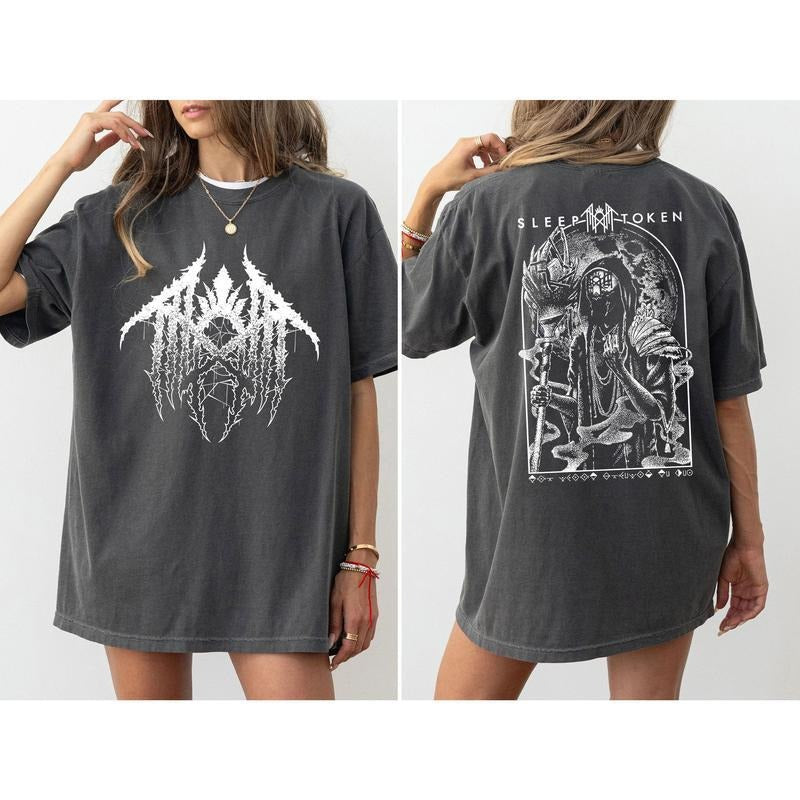 Limited Retro Sleep Token Double Sides Shirt, Reaper Angel T-shirt, Vintage Sleep Token The Night Belongs To You Tee,...