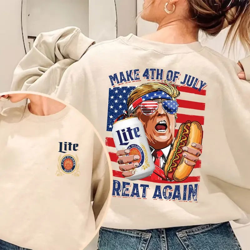 Lite Trump Make 4th of July Great Again Shirt, Sweatshirt, Hoodie | GrindPrints.com