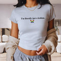 Literally just a lesbian Baby Tee, Lesbian Pride Shirt Gift, Butterfly Pride Shirt, Pride Month