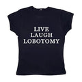 Live Laugh Lobotomy Baby Tee, Funny Y2k Top Women Streetwear, Goth Short Sleeve Emo Girls Tops, Emo Scene 2000s Clothes,...