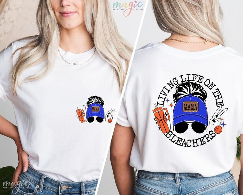 Living Life Bleachers Basketball Mama Shirt Basketball Mom Shirt Basketball Game Day Shirt Basketball Fan Shirt T-Shirts, Hoodie, Sweatshirt