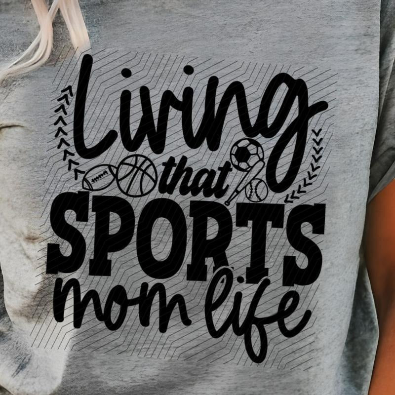 Living That Sports Mom Life Bella Canvas T-Shirt Hoodie, Sweatshirt | GrindPrints.com