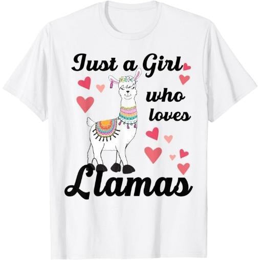 Llama-Shirt Girl Who Love Llamas Cute Men Gift T-Shirt Made in USA Hoodie, Sweatshirt | GrindPrints.com