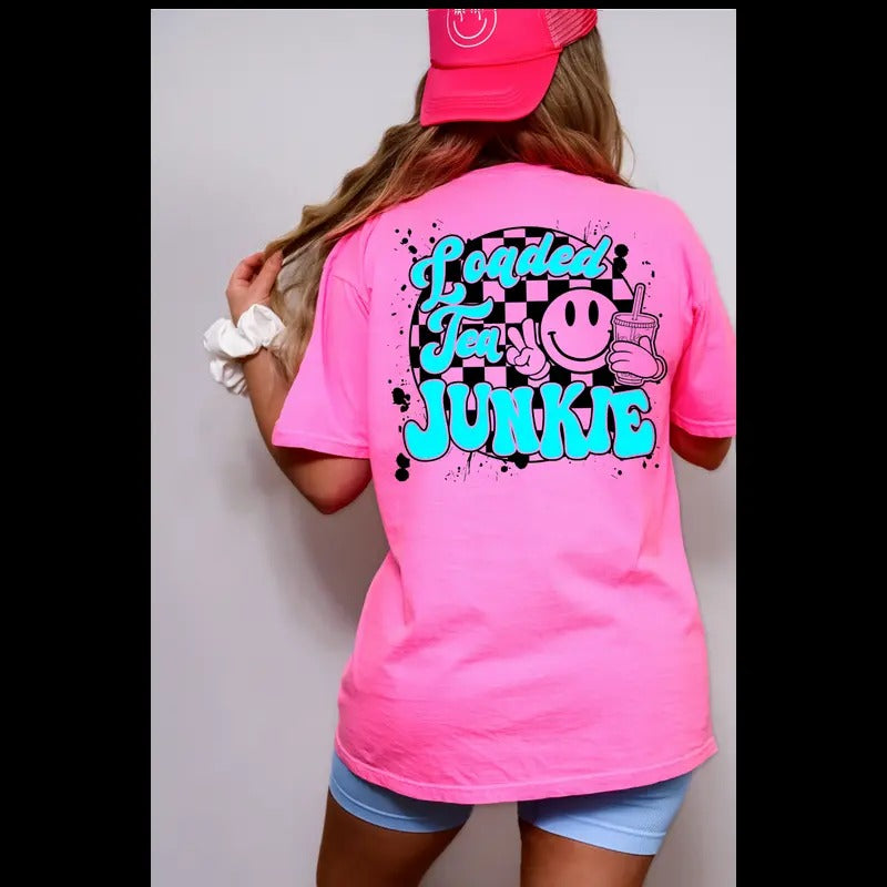 Loaded Tea Junkie Teal Tshirt Casual Comfort Hoodie, Sweatshirt | GrindPrints.com