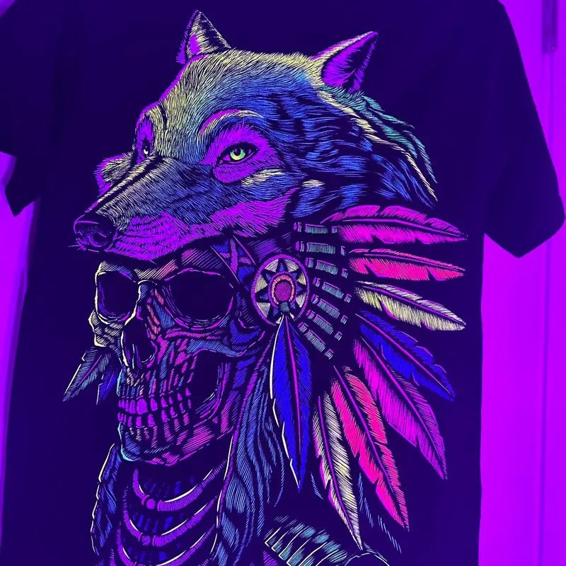 Lobo calavera sizes small t-shirt Cotton Black Hoodie, Sweatshirt | GrindPrints.com