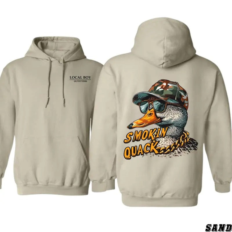 Local Boy Smokin' Quack Hoodie - Bold Duck Design with a Playful Twist, Perfect for Casual Outdoorsy Style, Ideal for...