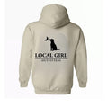 Local Girl Outfitters Hoodie - Bold Pink Camo Dog and Moon Design, Perfect for Outdoor and Nature Loving Girls, Unisex...