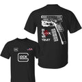 Lock USA 2 Side T-Shirt, In Glock We Trust Shirt, Sarcastic Graphic Tee, Unisex Classic Cotton Tee All Sizes, Gift For...