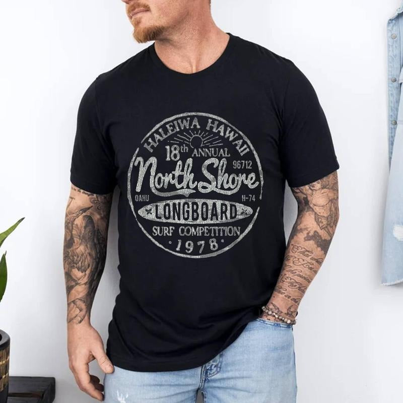 Long Board North Shore Surf Vintage Hawaii Beach Cotton Short Sleeve Size S 3XL T-Shirts, Hoodie, Sweatshirt
