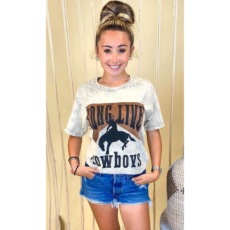 Long Live Cowboys Mineral Washed Shirt Hoodie, Sweatshirt | GrindPrints.com